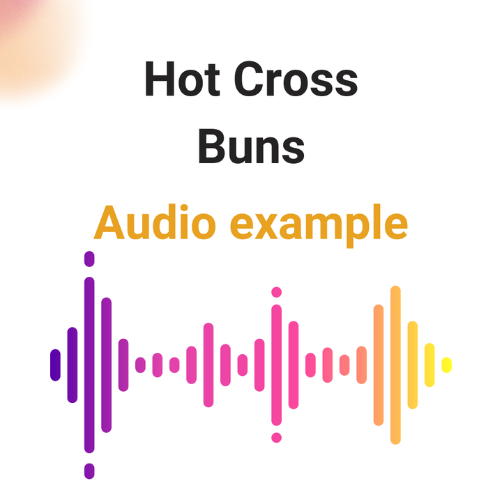 Hot Cross Buns – Beginner Piano Sheet Music with Notes Labelled for 2 Hands | Digital Download
