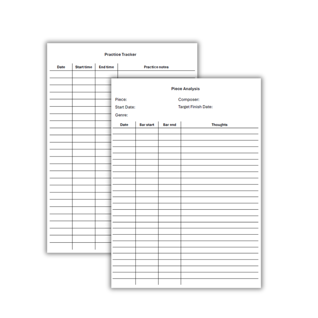 Practice tracker templates to help me track my music practice