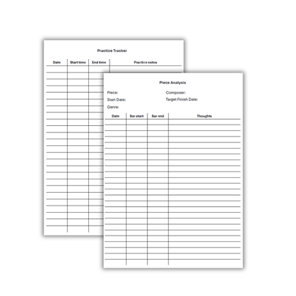 Practice tracker templates to help me track my music practice