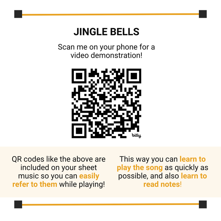 Christmas Piano Songbook – 12 Easy Songs with Notes & QR Video Tutorials